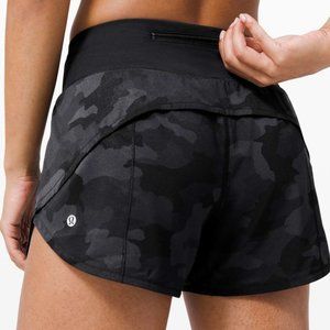 lululemon Run Speed Up Short, High Rise 4", Black Camo